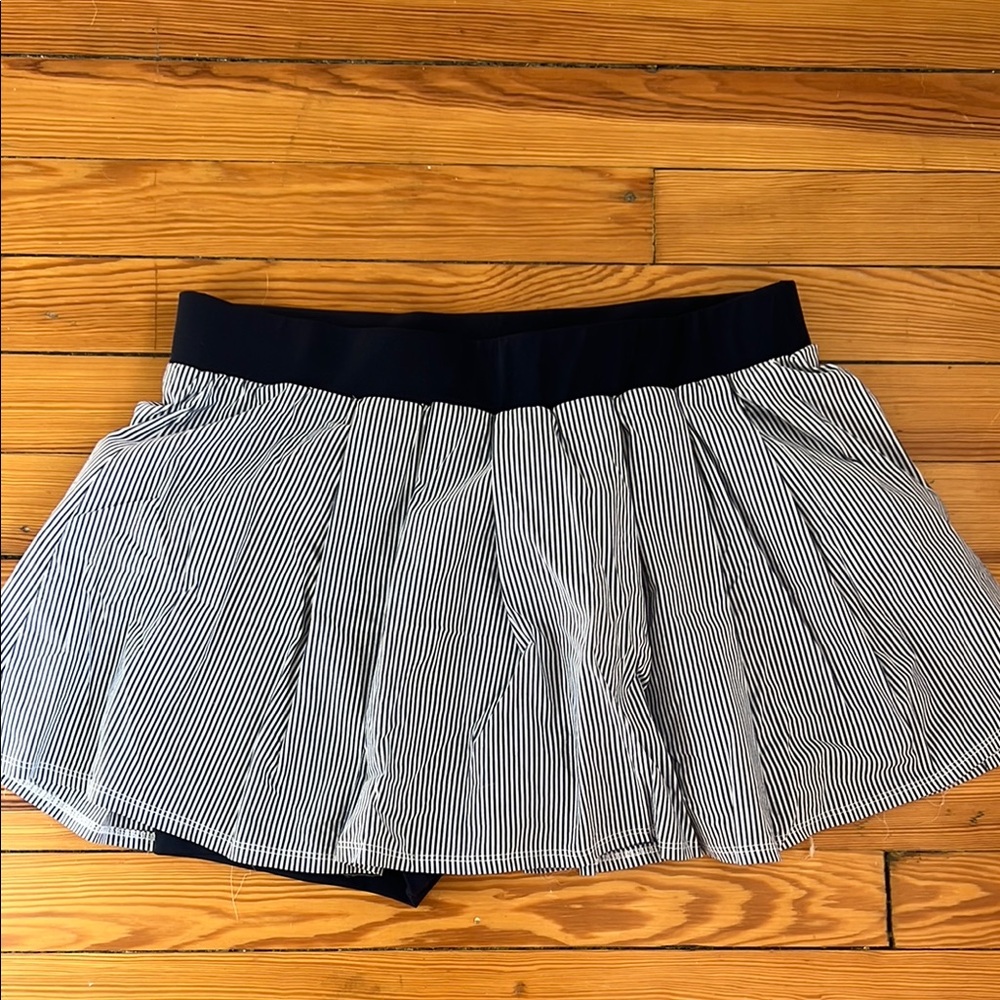 Blue and White Striped Women's skort